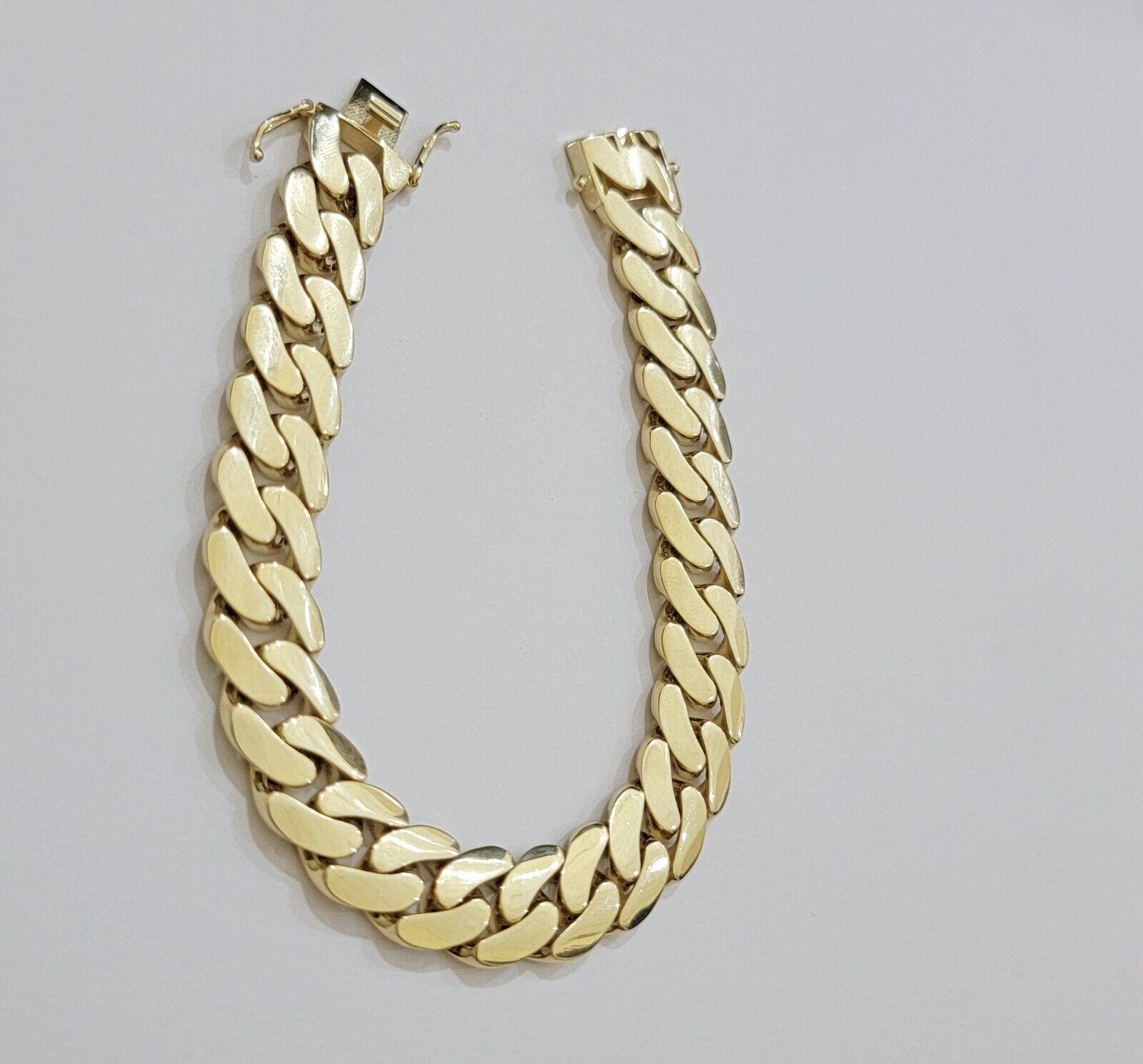 Real 10k Gold Bracelet 12mm Royal Miami Cuban Link 8 inch Men's 10kt Yellow Gold - GoldenlinQ